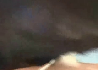 Pretty pussy getting licked by a black mutt