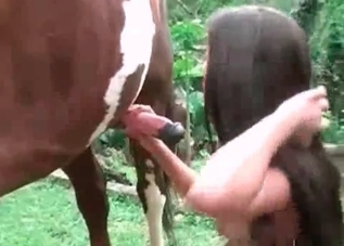 Kinky beauty giving a nice sloppy blowjob