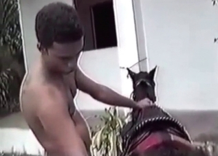 Dog getting seduced by a hard dude