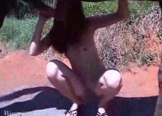 Horse dicking getting sucked by a thin zoophile