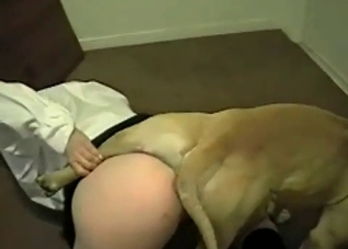 Kinky and downright cute chick enjoying a puppy