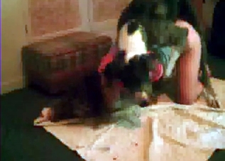 Tasty twat getting licked by a horny dog