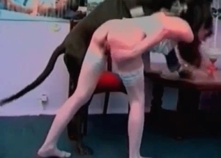 Dirty Doberman rapes a submissive slut
