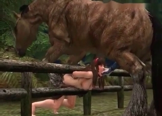 Slut gets facefucked by an intense 3D animated stallion