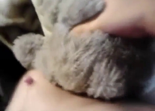 Hot zoophile porn with a passionate Teddy fucker