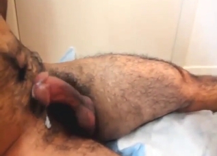 Hairy guy with a nice dick fucking a dog's mouth