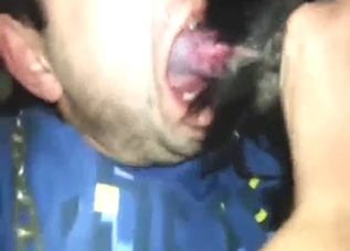 Guy is going to suck on his dog's dick confidently