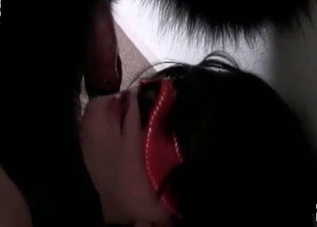 Mask-wearing beauty enjoying mutt dicks
